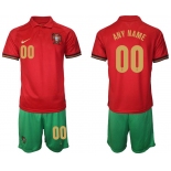 Men 2020-2021 European Cup Portugal home red customized Nike Soccer Jersey