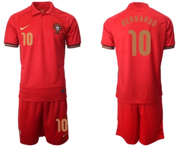Men 2021 European Cup Portugal home red 10 Soccer Jersey