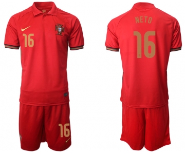 Men 2021 European Cup Portugal home red 16 Soccer Jersey