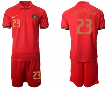 Men 2021 European Cup Portugal home red 23 Soccer Jersey