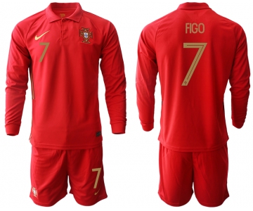 Men 2021 European Cup Portugal home red Long sleeve 7 Soccer Jersey3
