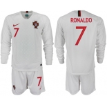 Portugal #7 Ronaldo Away Long Sleeves Soccer Country Jersey