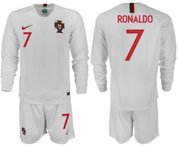 Portugal #7 Ronaldo Away Long Sleeves Soccer Country Jersey