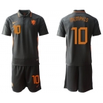 Men 2020-2021 European Cup Netherlands away black 10 Nike Soccer Jersey