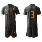 Men 2020-2021 European Cup Netherlands away black 3 Nike Soccer Jersey