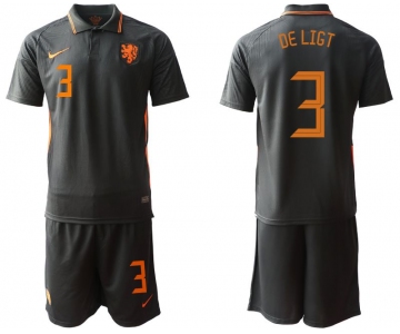 Men 2020-2021 European Cup Netherlands away black 3 Nike Soccer Jersey