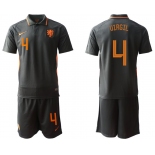Men 2020-2021 European Cup Netherlands away black 4 Nike Soccer Jersey