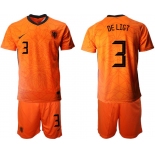 Men 2020-2021 European Cup Netherlands home orange 3 Nike Soccer Jersey