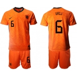 Men 2020-2021 European Cup Netherlands home orange 6 Nike Soccer Jersey