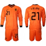 Men 2021 European Cup Netherlands home long sleeve 21 soccer jerseys
