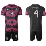 Men 2020-2021 Season National team Mexico home black 4 Soccer Jersey