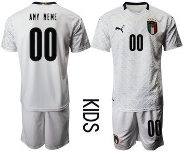 Youth 2021 European Cup Italy away white customized Soccer Jersey