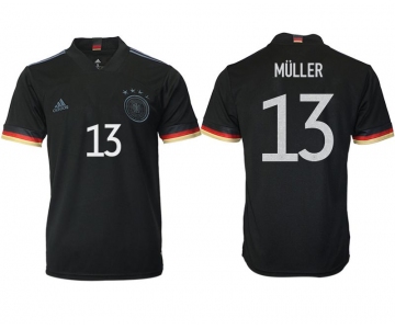 Men 2020-2021 European Cup Germany away aaa version black 13 Adidas Soccer Jersey