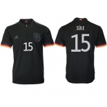 Men 2020-2021 European Cup Germany away aaa version black 15 Adidas Soccer Jersey