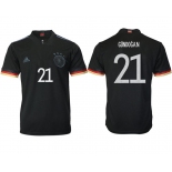Men 2020-2021 European Cup Germany away aaa version black 21 Adidas Soccer Jersey