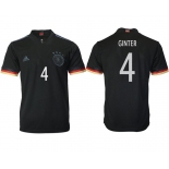 Men 2020-2021 European Cup Germany away aaa version black 4 Adidas Soccer Jersey