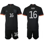 Men 2020-2021 European Cup Germany away black 16 Adidas Soccer Jersey