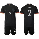 Men 2020-2021 European Cup Germany away black 2 Adidas Soccer Jersey