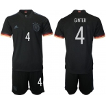 Men 2020-2021 European Cup Germany away black 4 Adidas Soccer Jersey