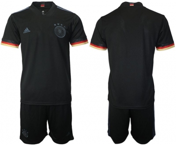 Men 2020-2021 European Cup Germany away black blank Adidas Soccer Jersey