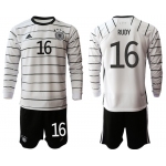 Men 2021 European Cup Germany home white Long sleeve 16 Soccer Jersey1