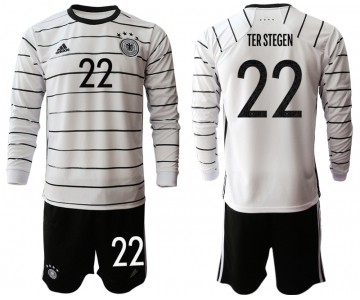 Men 2021 European Cup Germany home white Long sleeve 22 Soccer Jersey