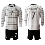Men 2021 European Cup Germany home white Long sleeve 7 Soccer Jersey1