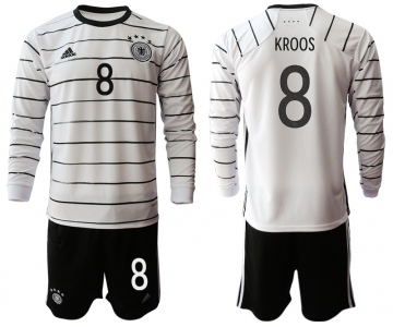 Men 2021 European Cup Germany home white Long sleeve 8 Soccer Jersey