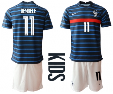 2021 France home Youth 11. soccer jerseys