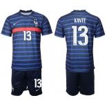 Men 2020-2021 European Cup France home blue 13 Soccer Jersey