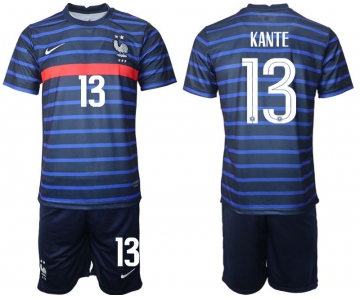 Men 2020-2021 European Cup France home blue 13 Soccer Jersey