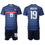 Men 2020-2021 European Cup France home blue 19 Soccer Jersey