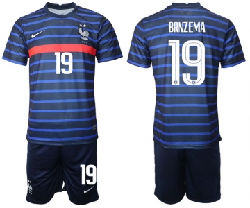 Men 2020-2021 European Cup France home blue 19 Soccer Jersey