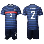 Men 2020-2021 European Cup France home blue 2 Soccer Jersey