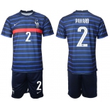 Men 2020-2021 European Cup France home blue 2 Soccer Jersey