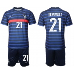 Men 2020-2021 European Cup France home blue 21 Soccer Jersey