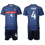 Men 2020-2021 European Cup France home blue 4 Soccer Jersey