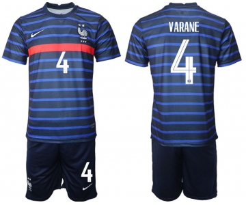 Men 2020-2021 European Cup France home blue 4 Soccer Jersey