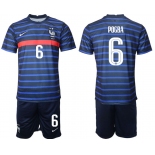 Men 2020-2021 European Cup France home blue 6 Soccer Jersey