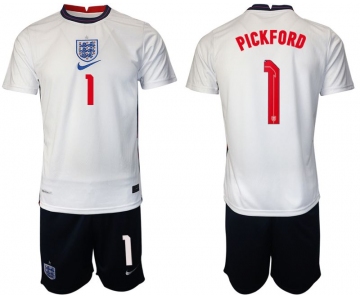 Men 2020-2021 European Cup England home white 1 Nike Soccer Jersey