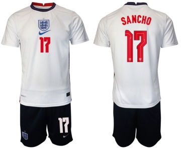 Men 2020-2021 European Cup England home white 17 Nike Soccer Jersey