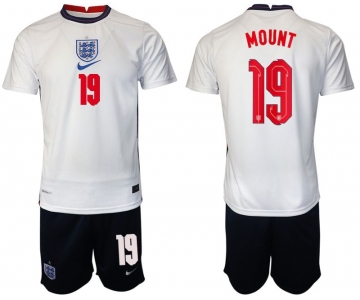 Men 2020-2021 European Cup England home white 19 Nike Soccer Jersey