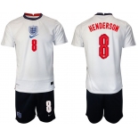 Men 2020-2021 European Cup England home white 8 Nike Soccer Jersey