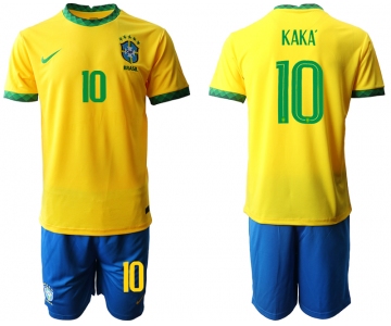 Men 2020-2021 Season National team Brazil home yellow 10 Soccer Jersey2