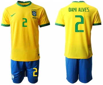 Men 2020-2021 Season National team Brazil home yellow 2 Soccer Jersey