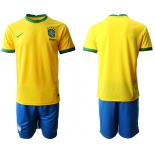 Men 2020-2021 Season National team Brazil home yellow Soccer Jersey