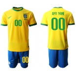 Men 2020-2021 Season National team Brazil home yellow customized Soccer Jersey