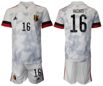 Men 2021 European Cup Belgium away white 16 Soccer Jersey