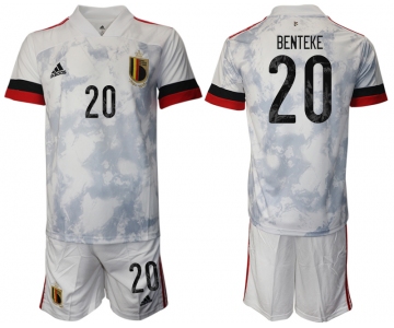 Men 2021 European Cup Belgium away white 20 Soccer Jersey