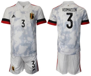 Men 2021 European Cup Belgium away white 3 Soccer Jersey